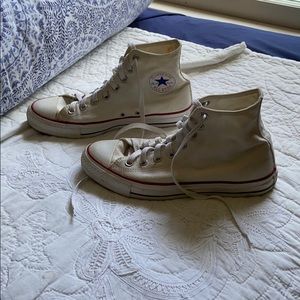 White hightop converse